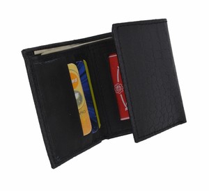 Mini carteira masculina de couro infantil estampa de avetruz tripla presente de Natal - Product Image 6