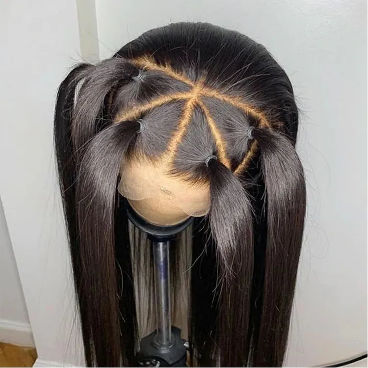 100% человеческие волосы, парик на полной сетке, предварительно выщипанные бразильские парики на полной сетке с детскими волосами для черных женщин