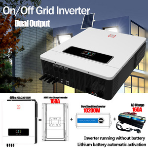 Inversor solar híbrido de 10.2KW DC 48V a AC 220V 230V 240V con controlador de carga solar MPPT 160A Entrada fotovoltaica máxima 500V Dos salidas - Product Image 3