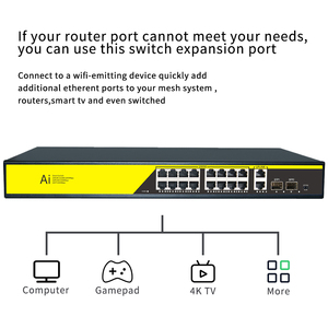 16 G22GB 16-Port-Gigabit-POE-Switch mit 10/100/1000 100m Übertragungs entfernung 16 2 2SFP-Netzwerk-Switches mit integriertem Produkt typ - Product Image 3