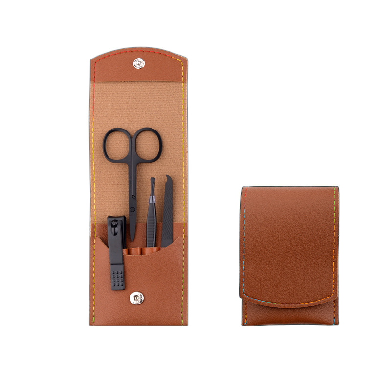 4 pcs ensemble de manucure marron