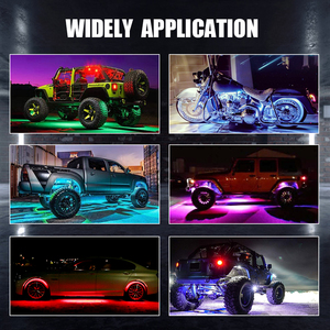RGB <strong>LED</strong> Rock Lights <strong>Kit</strong> 1 in 4/<strong>6</strong>/8/10/12pcs with BT App Control Flashing Music Mode Wheel Well Light for Truck ATV UTV - Product Image 6