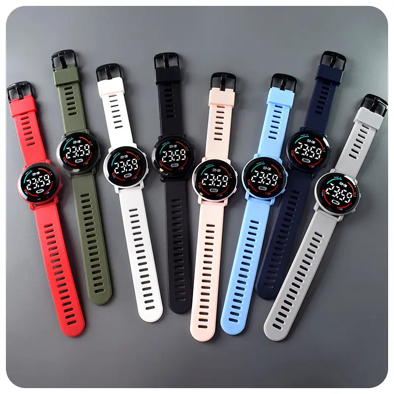 Reloj Digital electrónico de silicona para niños y estudiantes, pulsera de moda Unisex, resistente al agua, LED, Simple, de ocio, deportivo