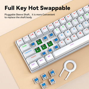 VONN T-WOLF T60 Rgb Double Match Color Mobile Portable <strong>Keyboard</strong> <strong>Custom</strong> Mechanical <strong>Keyboards</strong> - Product Image 4