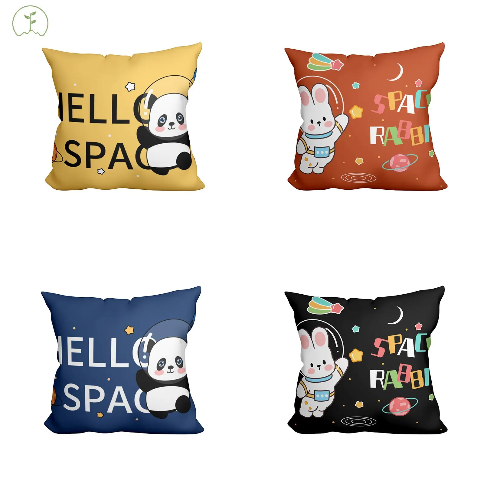 Bulk custom of cute cartoon printed 45*45cm sofa cushions and pillows for boys and girls room decoration sublimation pillowcases