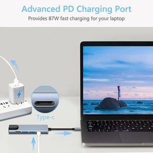 Adattatore per Hub 3.0 USB 5-in-1 tipo C multiporta PD ricarica RJ45 Dock Ethernet per Laptop e Tablet
