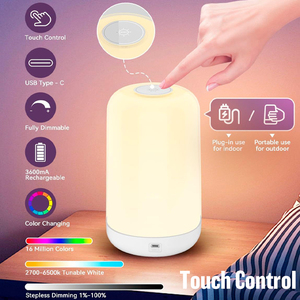 โคมไฟตั้งโต๊ะแอป surplife 3600มิลลิแอมป์แบตเตอรี่ใช้งานได้ยาวนานมากเสียงดนตรีและการควบคุมสี24แบบไดนามิก - Product Image 3