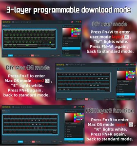 HK gaming-Teclado mecánico original GK61 SK61, 61 teclas rgb, intercambiable, 60% - Product Image 5