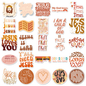 50PCS BOHO Style Religious Faith Christian Bible Verse Jesus Save Sticker - Product Image 4
