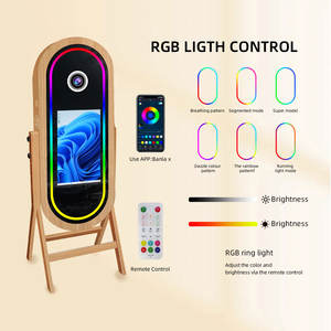 Moda Selfie dijital ayna fotoğraf kabini sihirli dokunmatik ekran kamera ve yazıcı standı ile ahşap Photobooth makinesi - Product Image 4