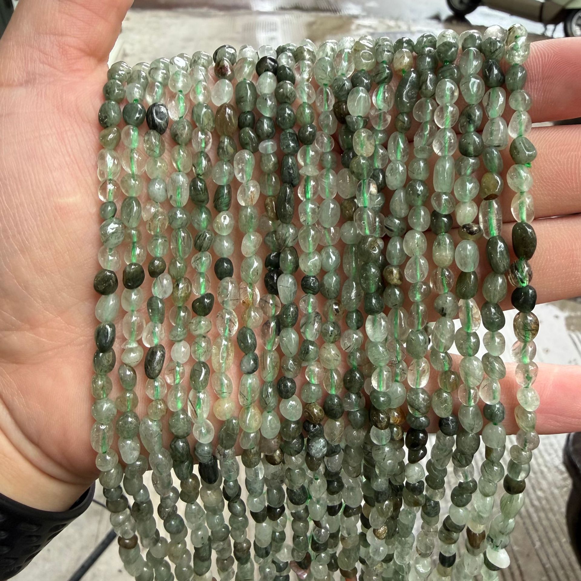 Quarzo rutilato verde