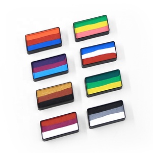 Fabricantes directos personalizados no tóxicos a base de agua neón UV colores Arco Iris Split Cake pintura facial para festivales corporales <span class=keywords><strong>Halloween</strong></span>