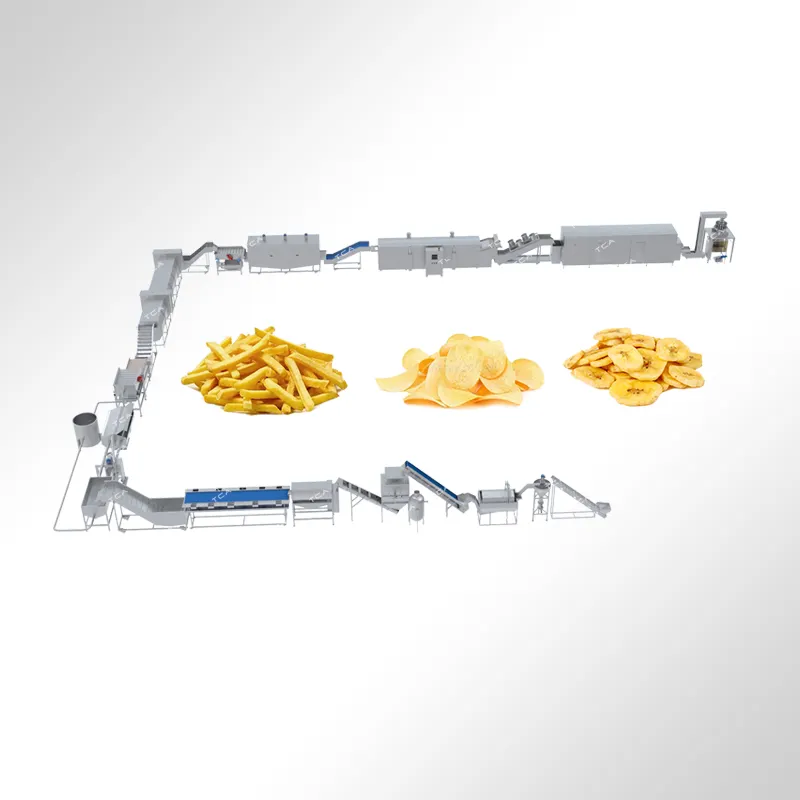 TCA Fully Automatic Large Scale Frozen French Fries Potato Chips Making Machine For Production Line