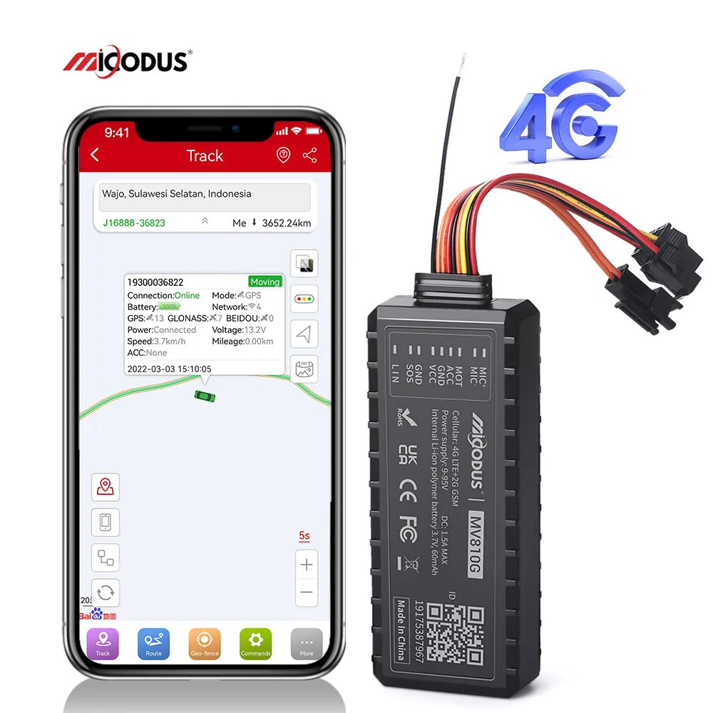 Real-Time Motor Immobilisator Micodus Mv 810G Vlootbeheer Truck Voertuig Auto Tracking Apparaat Acc Detectie Gps Tracker 4G