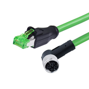 M12 ถึง RJ45 สาย Ethernet พร้อม X-รหัส 8Pin Cat5e สําหรับกล้องอุตสาหกรรมระบบ CCD m12 ถึง RJ45 สาย - Product Image 1