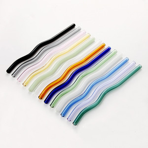 หลอดทำจากแก้วทนความร้อนสูง8*200มม. ทรงหยักทำจากแก้วกาแฟนม - Product Image 5