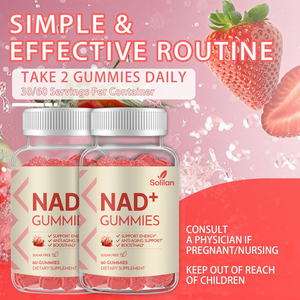 Solilan 60 đếm NAD + Gummies không đường bổ sung sức khỏe chống oxy hóa hỗ trợ lão hóa năng lượng & cải thiện mật độ xương - Product Image 4