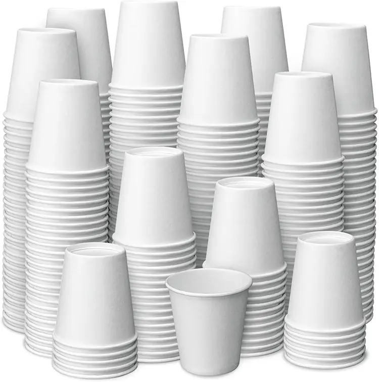 Custom All Sizes White Paper Cups Single Wall Disposable Bathroom Espresso Mouthwash Takeaway Cup