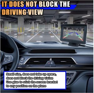 Universal 4.3-Inch LCD Car <strong>Monitor</strong> with Two-<strong>Way</strong> AV and Reversing Image Screen RGB Function and Split Screen 1 Year Warranty - Product Image 3