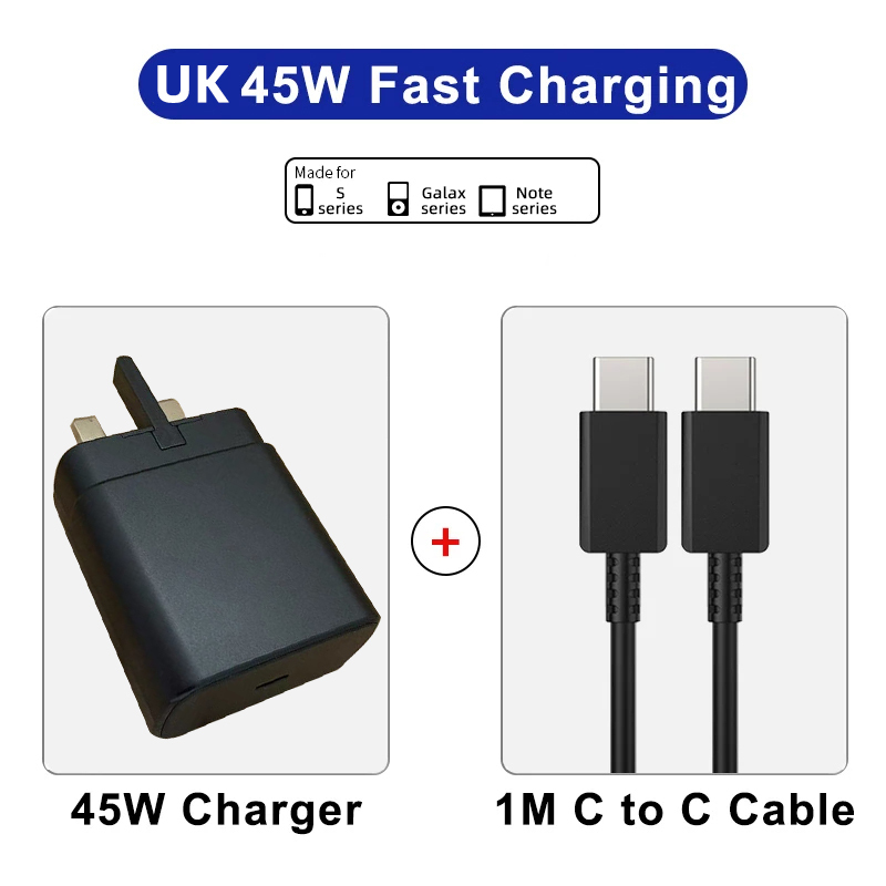 UK Plug+1M Type-C(Black)