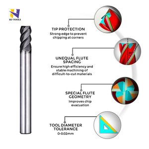 Toptan 4-Flute kare sonu karbür freze makineleri üzerinde grafit için freze kesicisi frezeler kesiciler kutu ambalaj - Product Image 3