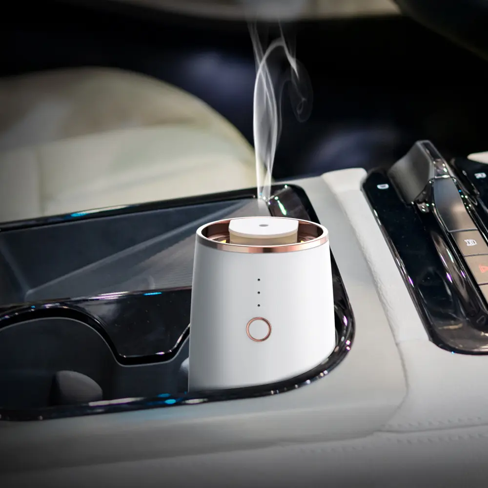 Diffuseur de parfum de voiture intelligent alimenté par batterie de luxe, désodorisant portable aux huiles essentielles pour voiture, logo personnalisé
