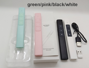 Presentatore Wireless personalizzato con Laser verde presentazione ricaricabile puntatore Laser PPT telecomando Clicker - Product Image 5