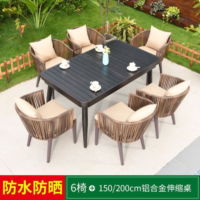 Table extensible en aluminium Buddy 6 places-150200 cm