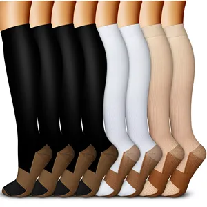 Benutzer definierte elastische Athletic Modal Nylon Männer Frauen Knie hohe Kompression socken