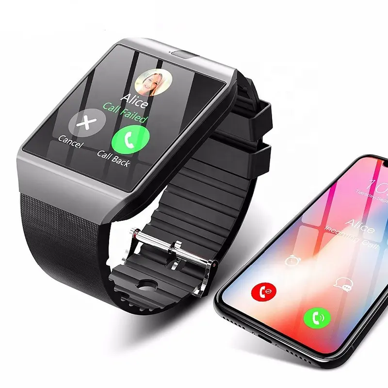 Sim-kaart Bt Smart Horloge DZ09 Smartwatch Horloge Telefoon Ondersteuning Sim Tf Card Met Camera DZ09 Smart Horloge