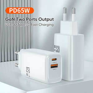 Cargador GaN de 65W, adaptador de corriente de carga rápida PD, Cargador USB C, certificado CE FCC RoHS, cargadores USB universales multifunción - Product Image 3