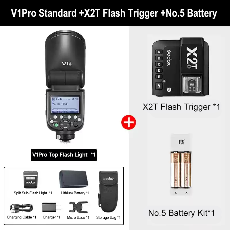Déclencheur de flash V1Pro+X2T + batterie n°5