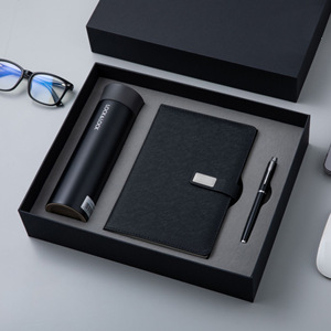 Costom nuovo Design Notebook Business Office Set regalo A5 semplice taccuino USB Set regalo in pelle rigida con copertina rigida per appunti con bottiglia - Product Image 4
