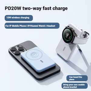 Mini Magnetic Wireless 15W With Stand Portable Charger 22.5W PD Fast Charging Battery Pack Power Bank 5000mAh for <strong>Apple</strong> Watch