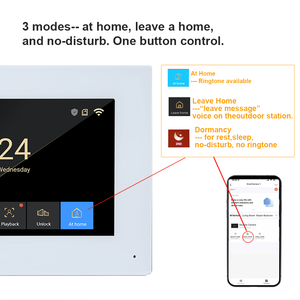 Sistema de intercomunicación inteligente para el hogar, monitor de interior con Wifi, detección de movimiento, Vídeo IP, pantalla táctil de teléfono, timbre de puerta remoto con aplicación Tuya - Product Image 5