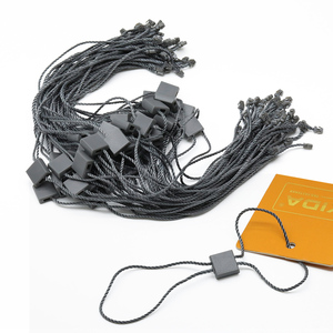 Cheap Custom Logo Name Fashion Design Garment Grey Square Plastic Ticket Swing <strong>Tag</strong> <strong>String</strong> Hangtag <strong>Loop</strong> <strong>Hang</strong> <strong>Tag</strong> Rope - Product Image 3