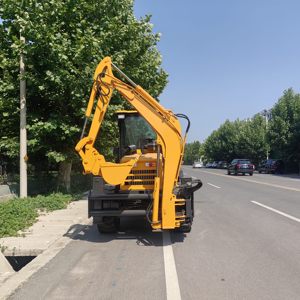Многофункциональный экскаватор-погрузчик, колесный двухсторонний землеройный станок для строительства
