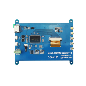 Schermo Touch Screen da 5 pollici 800*480 LCD compatibile HDMI con supporto acrilico per Monitor secondario Raspberry Pi 4 3B arancione Pi PC