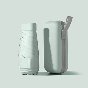 定制便携式迷你口袋雨伞户外防紫外线6折叠胶囊雨伞带盒 - Product Image 4