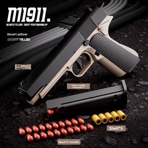 Çocuk elektronik M1911 yumuşak kurşun silah simülasyon otomatik yeniden yükleme kabuk eejehava Blowback plastik el kapmak oyuncak - Product Image 6