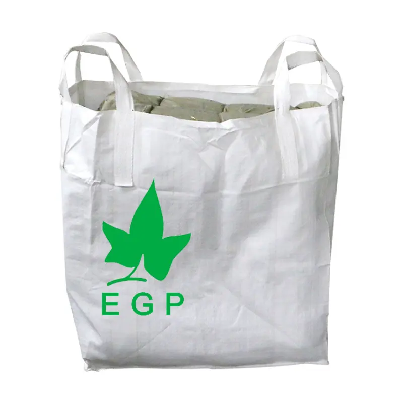 EGP Fibc – sac en vrac usine 1 tonne 500kg qualité alimentaire 1500kg Acceptable personnalisé à fond plat 100% PP jupe 5:1