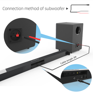 Barra de sonido de TV de 84W con caja de subwoofer Barra de sonido 2,1 Altavoz inalámbrico Sistema de sonido envolvente de cine en casa Aux/USB/Óptico/Coaxial/RCA - Product Image 2