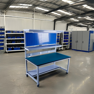 Venta caliente nuevo banco de trabajo antiestático ESD móvil de un solo lado para centro de máquina CNC con línea de montaje de ruedas al por mayor - Product Image 1