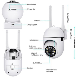 A7 1080P Night Pro App PTZ kamera 2MP WiFi kamera ev güvenlik kamerası gece görüş ile 2 yönlü ses 2.4GHZ - Product Image 2