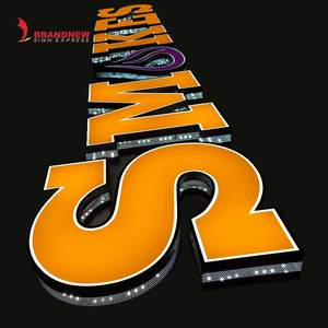 BRANDNEWSIGN Fabricante Personalizado 3d Led Frontlit Letters Sign Light Wall Logo Signage Sign 3d Led Letter Sign for Business