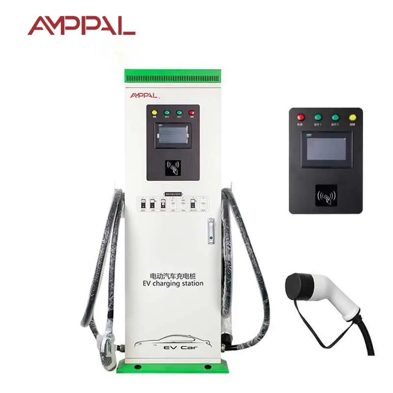 Pengisi daya ev kendaraan listrik AMPPAL, stasiun pengisian daya dc cepat 40kw 30KW dengan layar besar