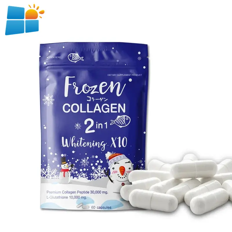 OEM/ODM/OBM collagene congelato 2 in 1 integratore sbiancante capsula di sbiancamento del collagene capsula per la pelle e Detox capsula dimagrante