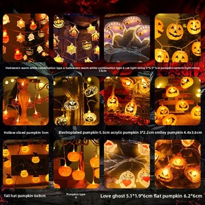 Halloween <strong>String</strong> Lights with Pumpkin Skulls Ghost Eyeballs Bat Pattern Front Door Tree Decoration Haunted House LED Light <strong>String</strong> - Product Image 2