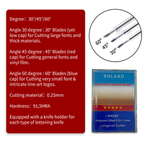 Высокое качество 30/45/60 градусов лезвия нож для Roland GCC Redsail Liyu Jaguar виниловый режущий плоттер - Product Image 4