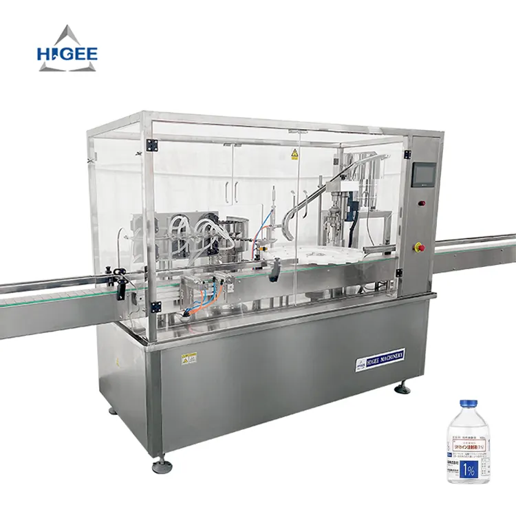 HIGEE Full Automatic Normal Saline Glass Bottle Filling sealing Machine